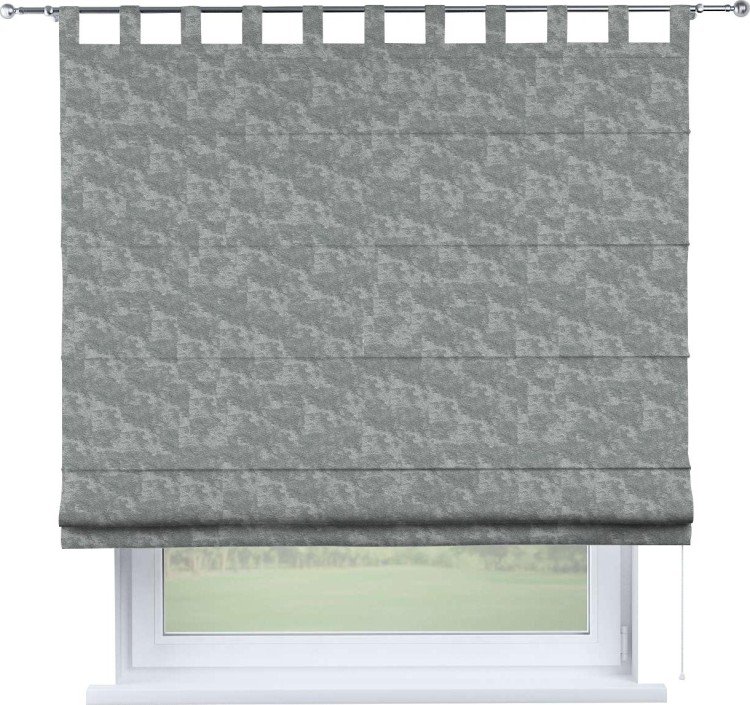 Римская штора «Кортин», софт мрамор серый, на петлях