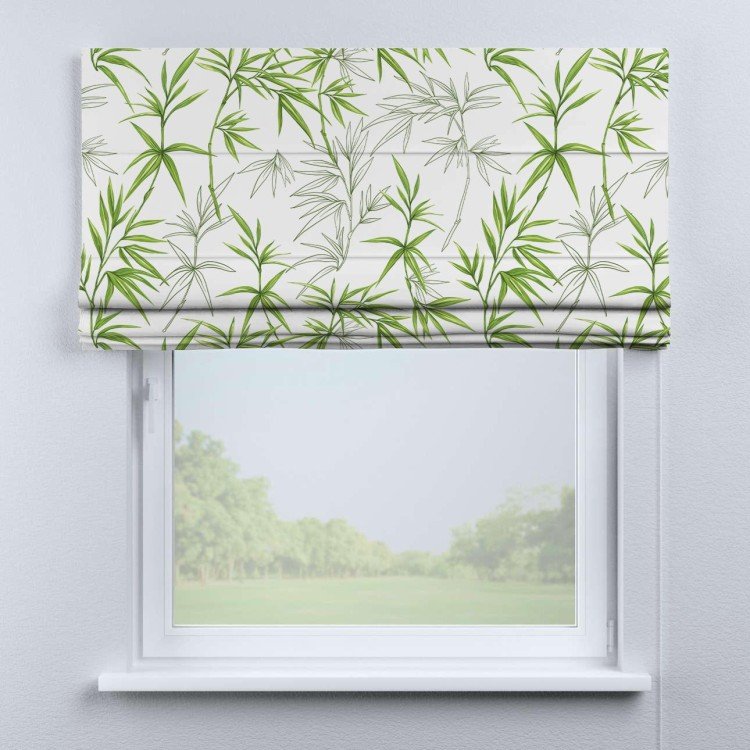Римская штора «Кортин» для проема «Зелёный бамбук»