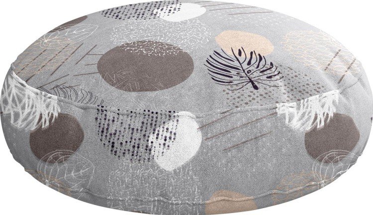 Подушка круглая Cortin «Ботаника абстракция»