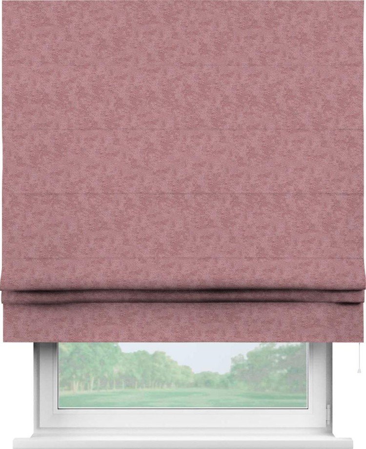 Римская штора «Кортин», софт мрамор розовый, для проёма